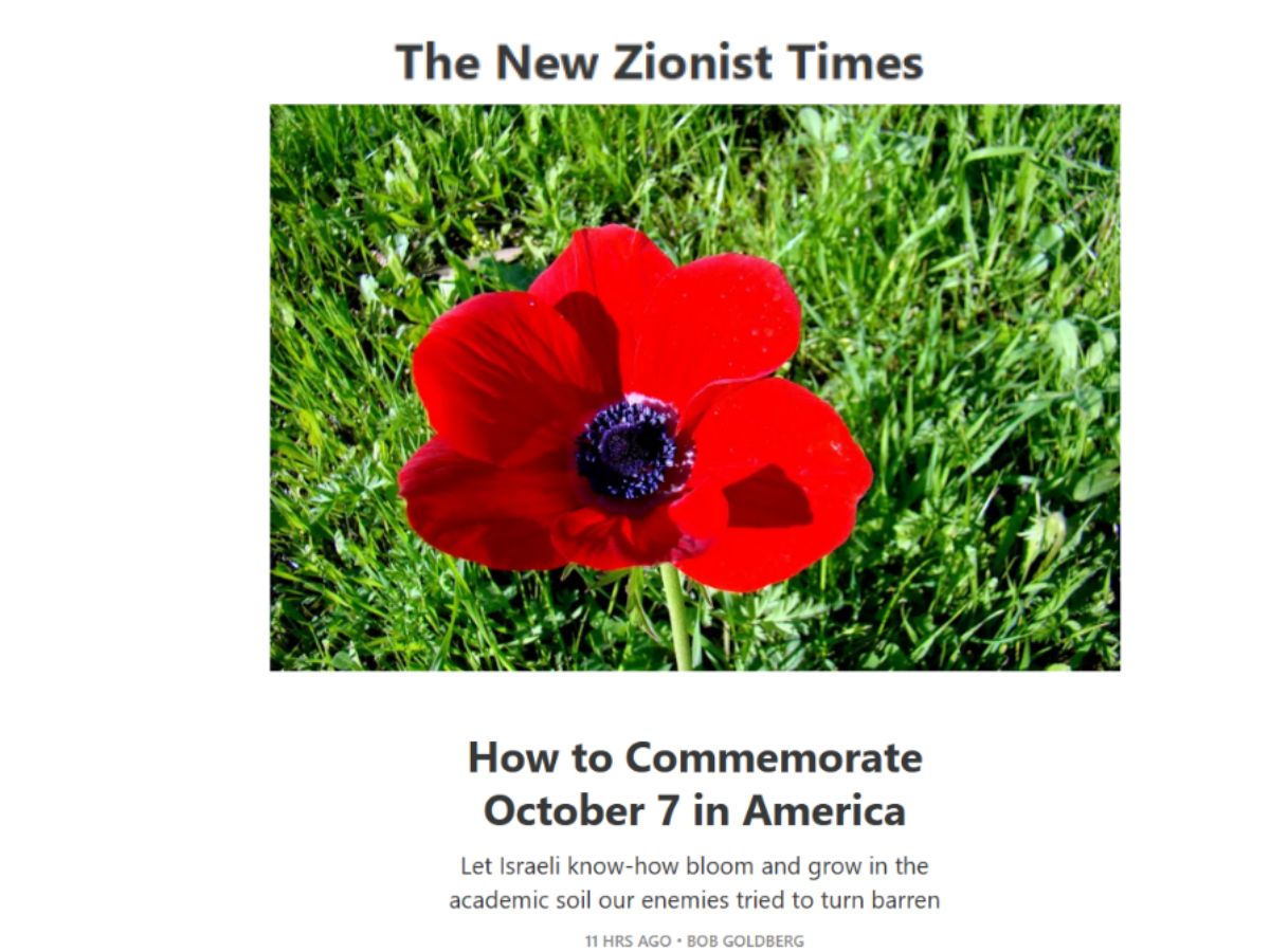 The New Zionist Times: How to Commemorate October 7 in America