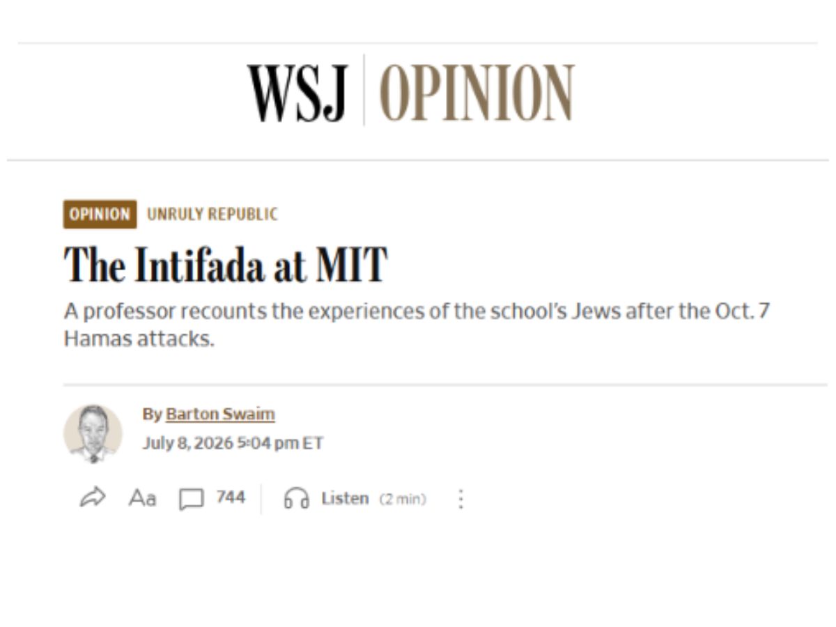 The Wall Street Journal: The Intifada at MIT